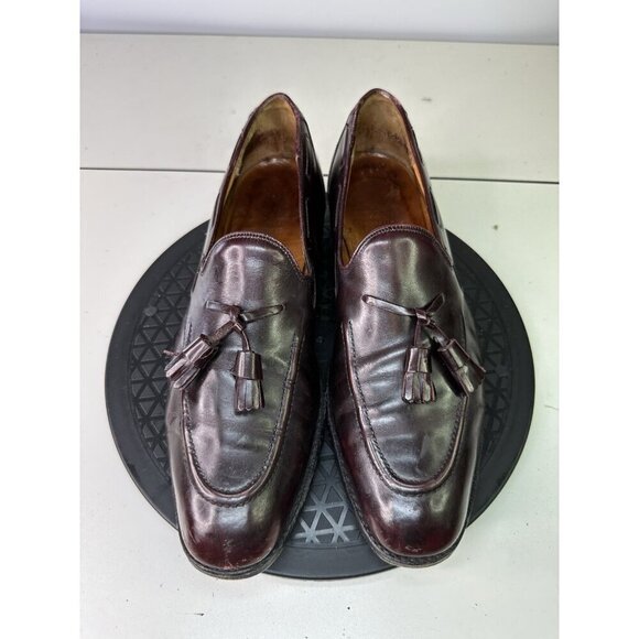 Church\'s Burgundy Leather Tasselled Shoes Loafers Mens 10.5 US main image 9